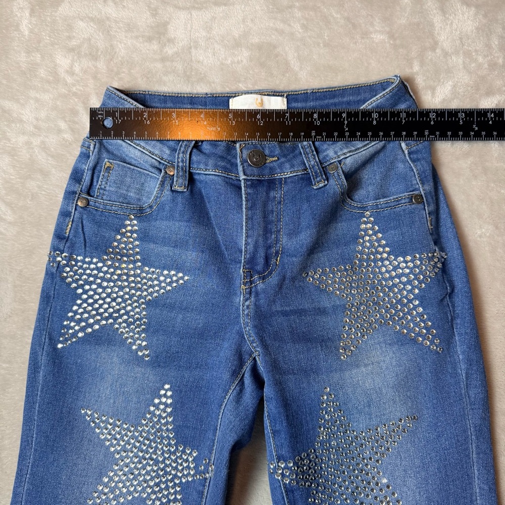Austin Landing Rhinestone Star Flare Jeans Size 00/23 Y2K Bootcut Denim - Picture 6 of 11
